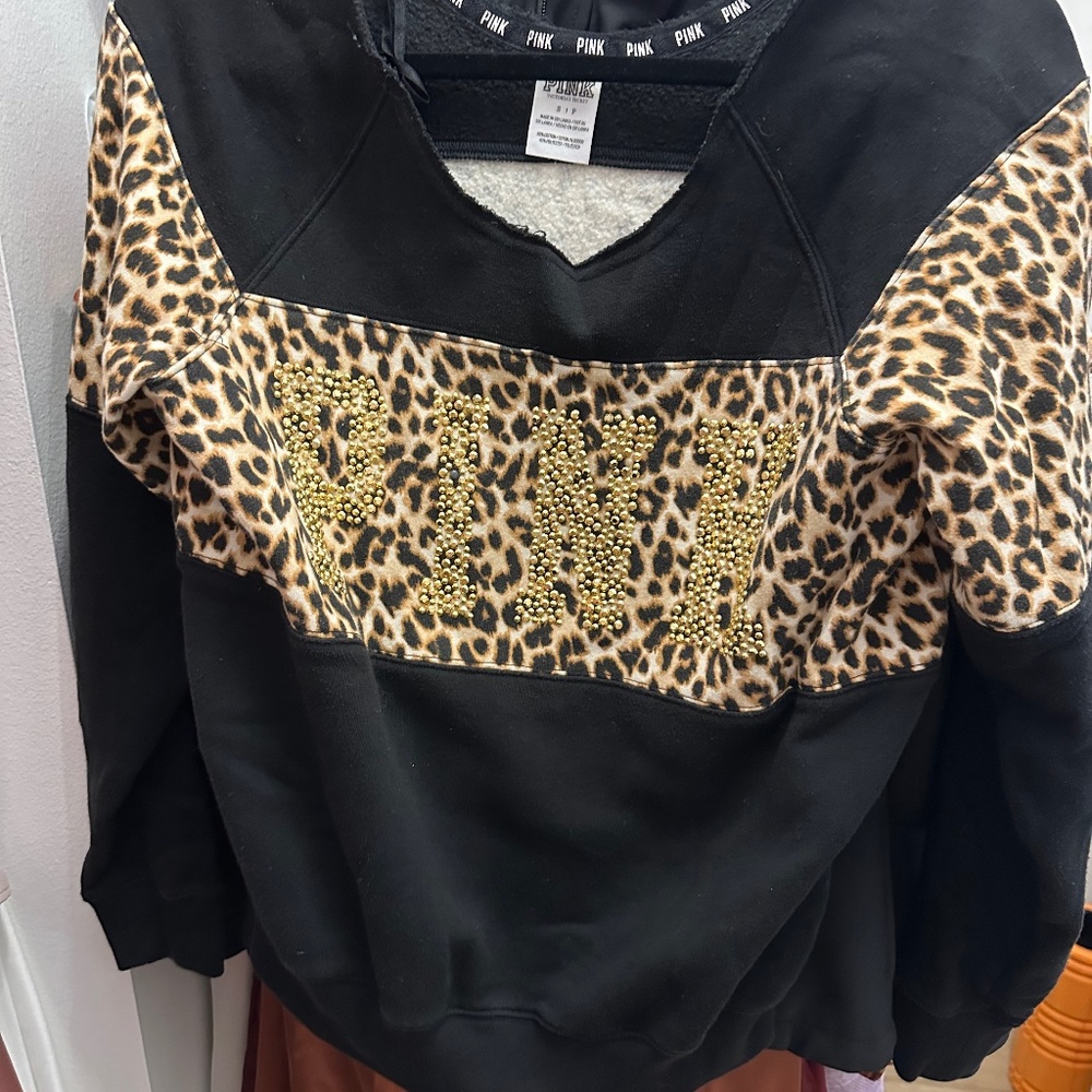 Pink sweatshirt with bling size small
